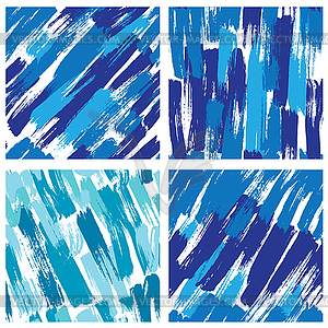 Set of seamless pattern with blots and ink - vector image