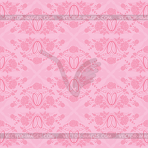 Wedding seamless pattern - floral ornament with - vector clipart