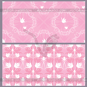 Set of wedding seamless pattern - floral ornament - royalty-free vector image