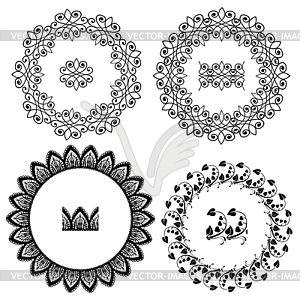 Set of Vintage backgrounds, Guilloche ornamental - vector image