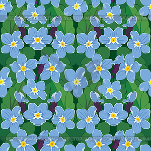 Seamless pattern with beautiful flowers - forget - vector image