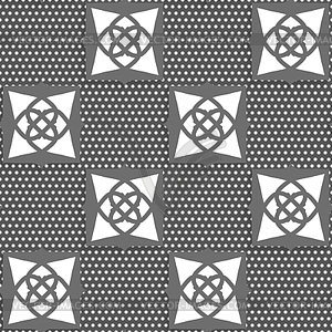 Geometrical Arabian ornament gray with doted texture - vector clipart