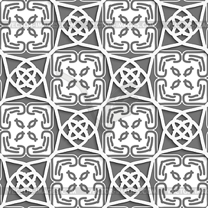 Geometrical Arabian ornament with gray and white - vector image