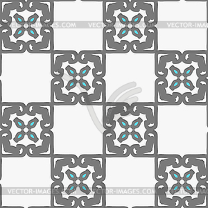 Geometrical Arabian ornament with white and blue - vector clipart