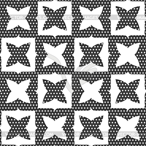 Geometrical ornament with white shapes and dotted - vector clipart