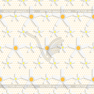 Белая ромашка цветок на точки рельефной - векторный рисунок