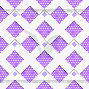 White geometrical ornament with white net and dots - vector clipart