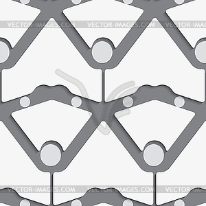 White shapes with dots on gray pattern - vector clipart