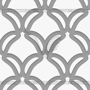 White shield shapes on gray pattern - vector clipart