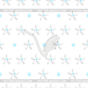 Белые мелкие формы снежинка с голубой точек шаблон - клипарт в векторе / векторное изображение