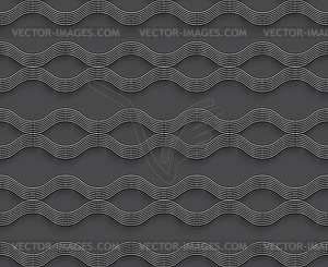 Geometrical ornament 3d wavy lines on gray - vector clipart / vector image