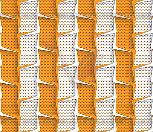 Geometrical ornament with orange and white vertical - royalty-free vector clipart