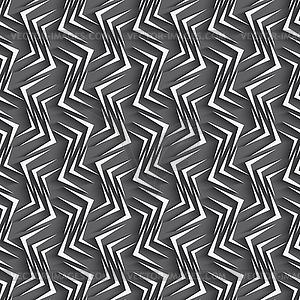 Geometrical ornament with white zig-zags on gray - vector clipart