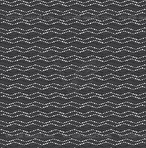 Repeating ornament dotted wavy lines horizontal on - vector image