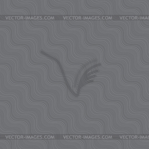 Repeating ornament many diagonal wavy lines gray - vector image