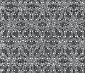 Repeating ornament stars with lines on gray texture - vector clipart