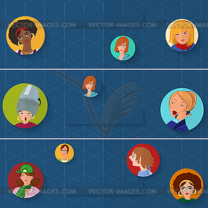 Beauty spa team work folded banners - vector clipart