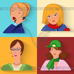 Flat design people avatars - vector image