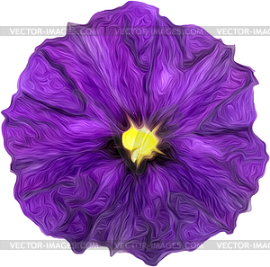 Purple watercolor painting of purple flower - vector image