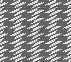 Monochrome pattern with white offset stripes - vector image