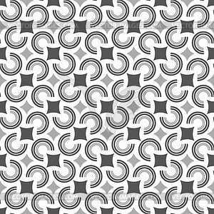 3D gray c shapes with dark pointy squares - vector image