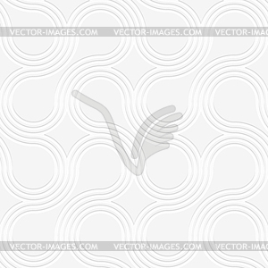 3D white rounded shapes with offset perforated - vector clipart