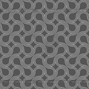 Dark gray ornament with offset rounded shapes - vector clipart