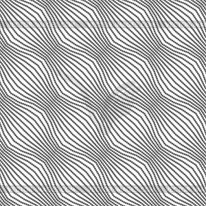 Gray ornament diagonal dotted bulging waves - vector image