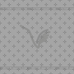 Gray ornament with white and black mosaic crosses - vector image