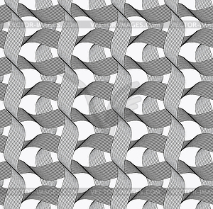 Ribbons dark and light intersecting waves pattern - vector clipart