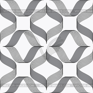 Ribbons forming rhombus pattern - white & black vector clipart