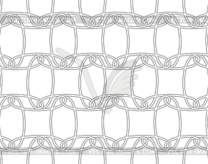 Slim gray horizontal interlocking ornament - vector clip art