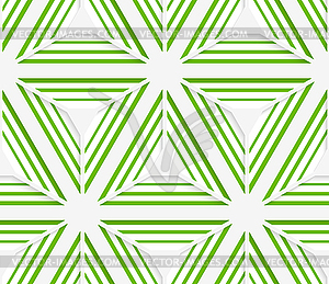3D colored striped green stars - vector clipart