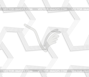 3D white abstract tetrapod striped grid - vector clipart