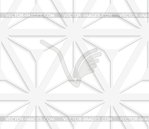 3D white grid with six ray stars - vector clipart