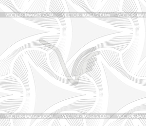 3D white puckered triangles with striped offset - vector image