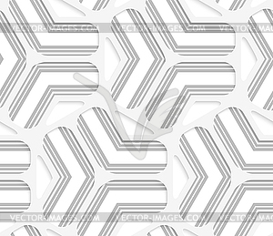 3D white rounded grid with gray stripes - vector clipart