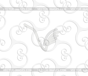 3D white swirls overlapping - vector clipart