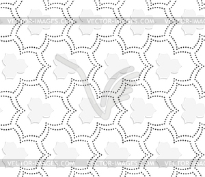 Gray dotted three pedal pointy flowers with center - stock vector clipart