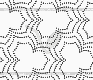 Gray dotted three pedal pointy flowers - vector clip art