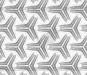 Monochrome rough striped small tetrapods - white & black vector clipart