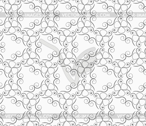 Monochrome spirals and clovers - vector image