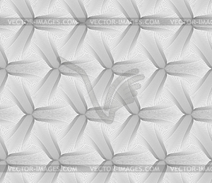 Monochrome striped three pedal flowers - vector clipart