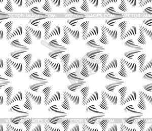 Monochrome three pedal brushed flowers - vector image