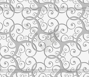 Perforated overlapping many swirls - vector image