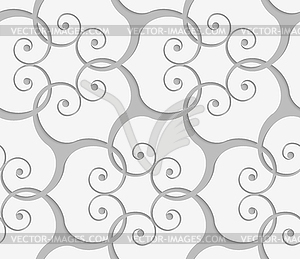 Perforated overlapping swirls - vector clipart