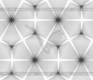 Slim gray linear stripes rhombus trefoils - vector clipart