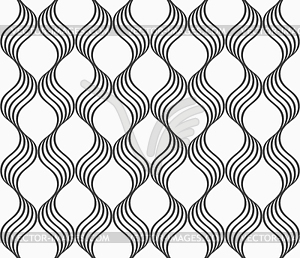 Flat gray with waves forming grid - vector image