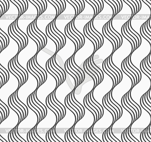 Flat gray with wavy grid - vector clipart