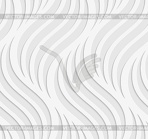 Paper cut out wavy leaves on gray - vector image